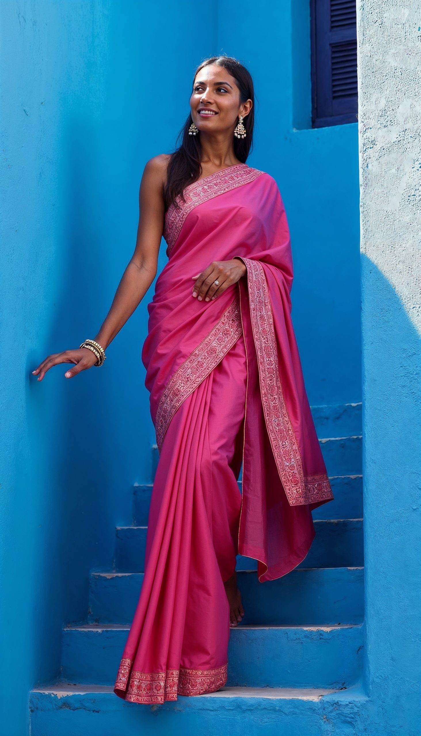 pink saree